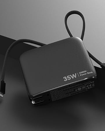 portable charger with built in cable