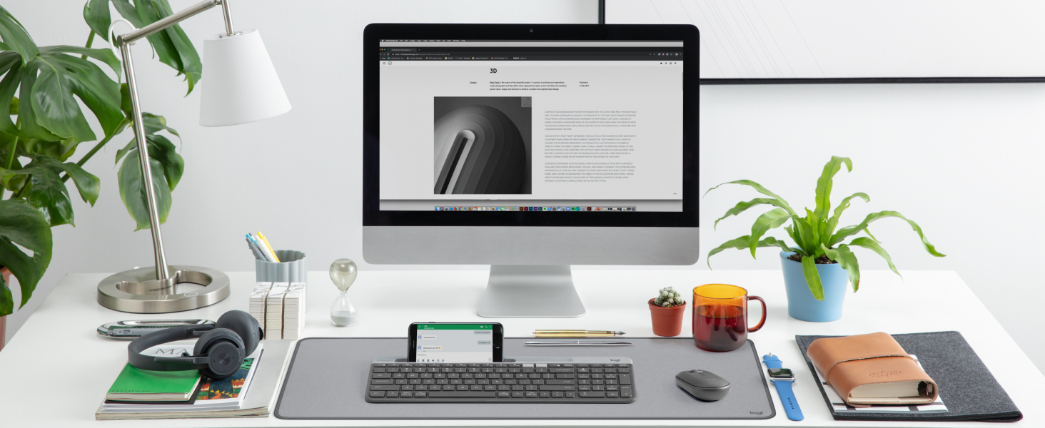 k585 slim compact wireless graphite keyboard and m350 pebble shaped cordless black mouse