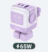 UGREEN Uno Charger 65W USB C Charger Nexode 3-Port GaN Charger Compact Fast USB C Power Adapter f...