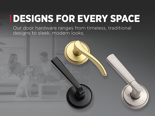 Our door hardware ranges from timeless, traditional designs to sleek, modern looks.