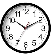 Rohioue Wall Clock Modern 8 Inch Battery Operated Silent Non Ticking Small Analog Clock for Livin...
