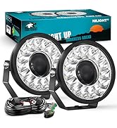 Nilight 7 Inch LED Offroad Driving Lights with DRL 2 PCS 100 W Round Hyper Spot Beam Offroad Ligh...