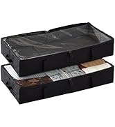 storageLAB Under Bed Storage Containers, Closet Organizers and Storage Bins, 2 Pack Underbed Clot...