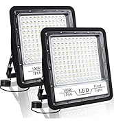 CREATESTAR 2 Pack 100W LED Flood Light Outdoor, 10000LM Bright LED Work Lights Plug in, IP66 Wate...