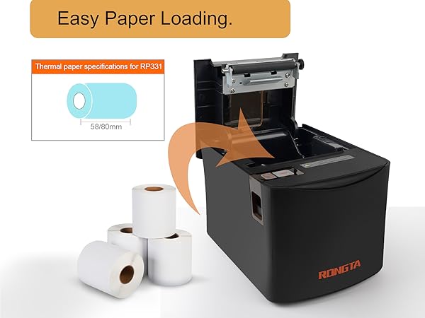 easy paper loading | easy to use receipt printer