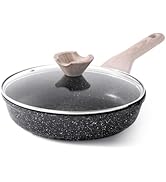 Kordisen Nonstick Frying Pan Skillet with Lid, 9.5 Inch Granite Cooking Pan, Egg Pan Omelet Pan, ...
