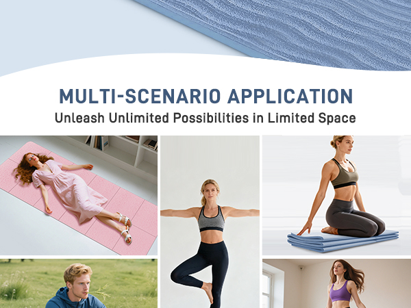 Foldable Yoga Mat for Travel 72"x 32"x 0.32"Inch