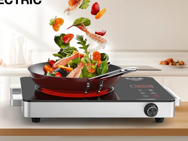 1800W MULTIFUNCTIONAL ELECTRIC COOKTOP WITH PLUG