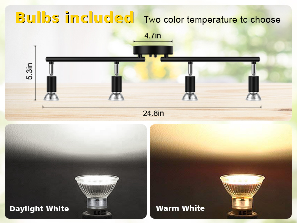 Track Light Included 4 x LED GU10 Bulb