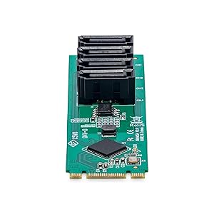 4-Port M.2 to SATA Adapter Card, M.2 PCIe 3.0 to SATA HDD/SSD Expansion Card