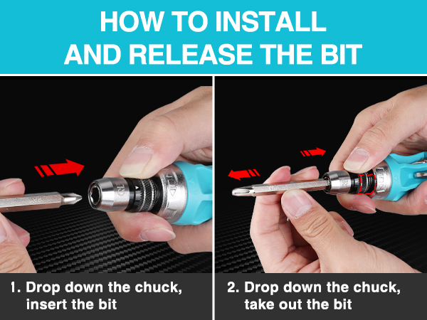 HOW TO INSTALL AND RELEASE THE BIT