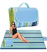 K Y KANGYUN Beach Blanket Outdoor Picnic Blanket Mat 80"x60" Extra Large Waterproof Sand Proof Ca...