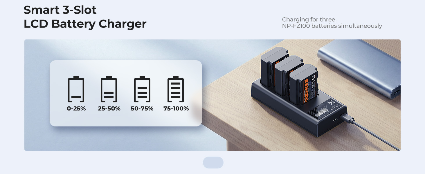 3-slot charger np-fz100 battery