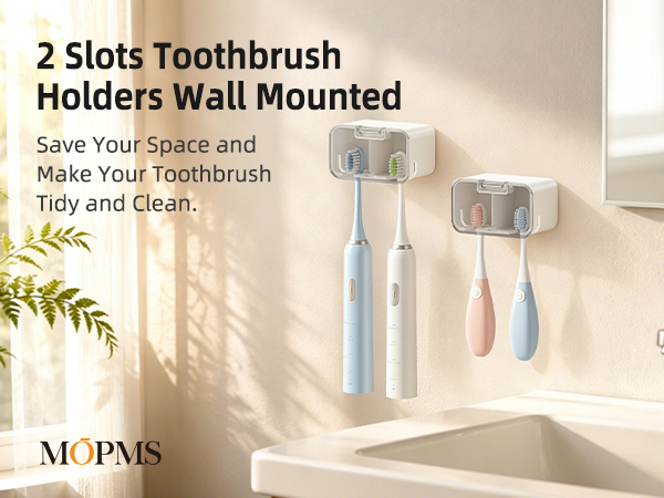 2 slot toothbrush holders wall mounted