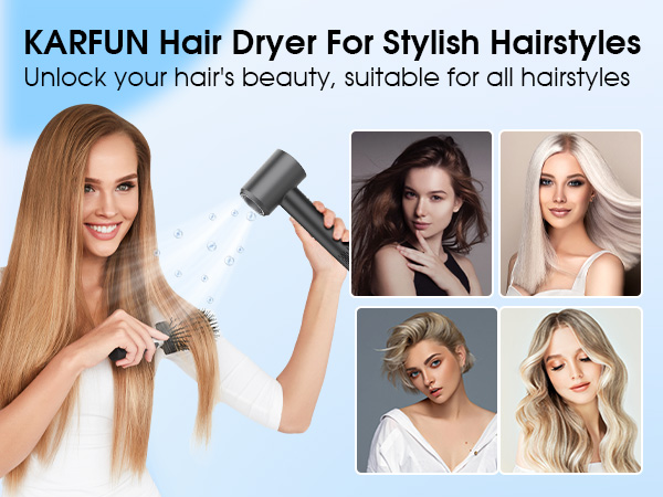 HairDryer For Stylish Hairstyles 110000 RPM HairDryer, Plasma Hair Dryer High-Speed Brushless Motor