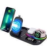 Wireless Charger with Alarm Clock Night Light 3 in 1 Fast Wireless Charging Station for iPhone 14...