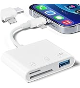 SD Card Reader for iPhone iPad, Micro SD Card Reader Memory Card Reader with USB Adapter Plug and...
