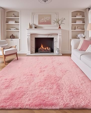 pink shag rug