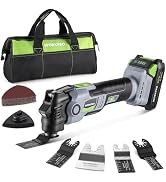 WORKPRO 20V Oscillating Tool Kit, Cordless and Brushless 19,000 RPM Orbiting Multi Tool with 6 Va...