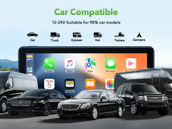 carplay screen for car with dashcam