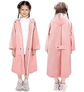 LAMA Kids Raincoat with Hood, Lightweight Raincoat for Girls, Kid Long Rain Jacket
