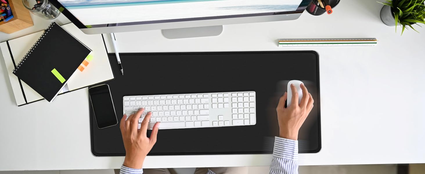 Extended Gaming Mouse Pad with Stitched Edges,