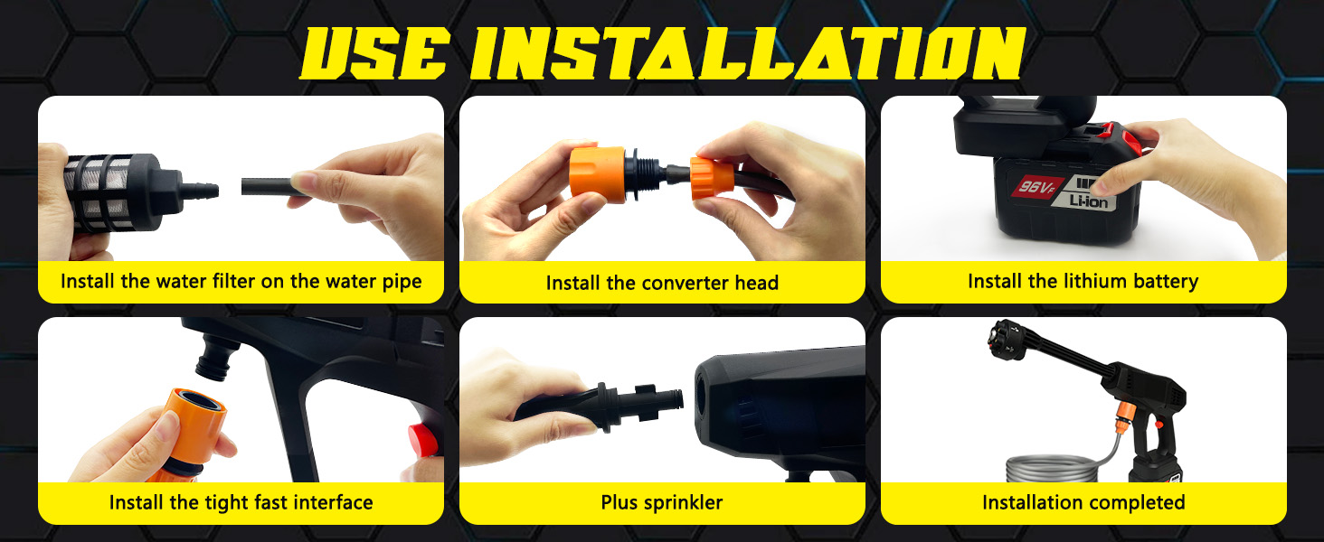 How to install and use the Byczone high pressure washer?