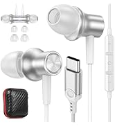USB C Headphones for iPhone 16 15 Pro Max Plus iPad, Type C Earphones Noise Isolating with Mic St...