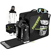 Hikeen Ski Boot Bag, 40L Breathable Padded Snowboard Boot Bag with Helmet Compartment,Durable Tra...