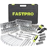 FASTPRO 249-Piece Mechanics Tool Set, SAE and Metric Socket Wrench Set, Include 1/2", 3/8", 1/4" ...