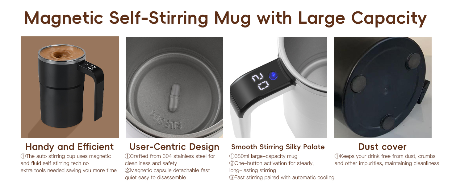 self stirring coffee mug with temperature control
