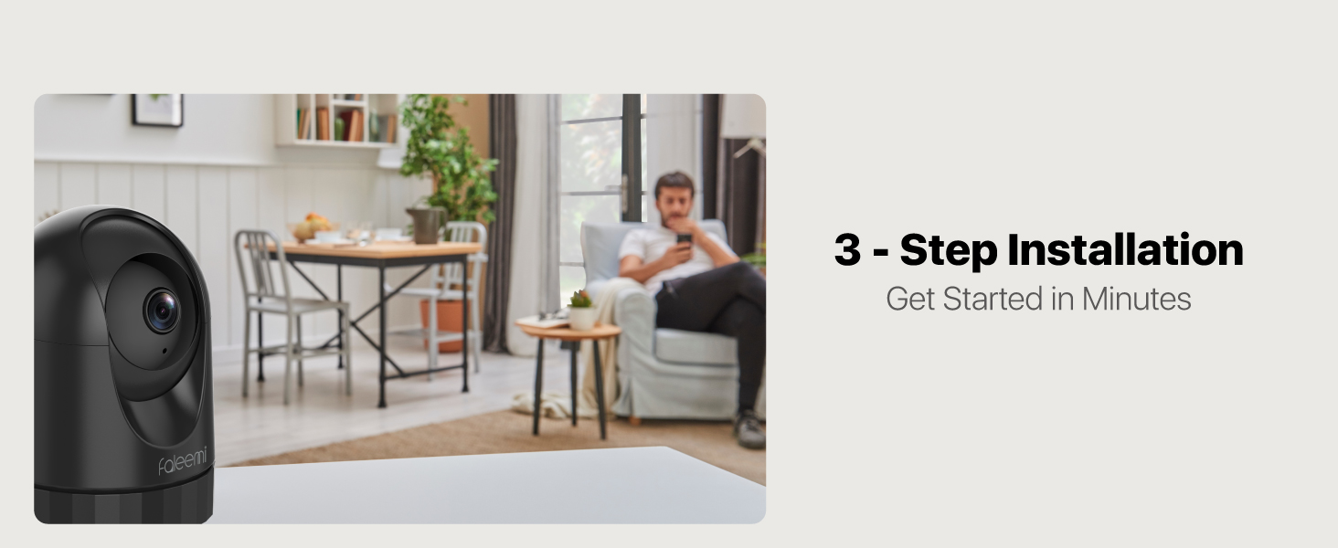FS3 2K Ultra HD Pan &amp;amp; Tilt Indoor WiFi Security Camera_Easy Setup