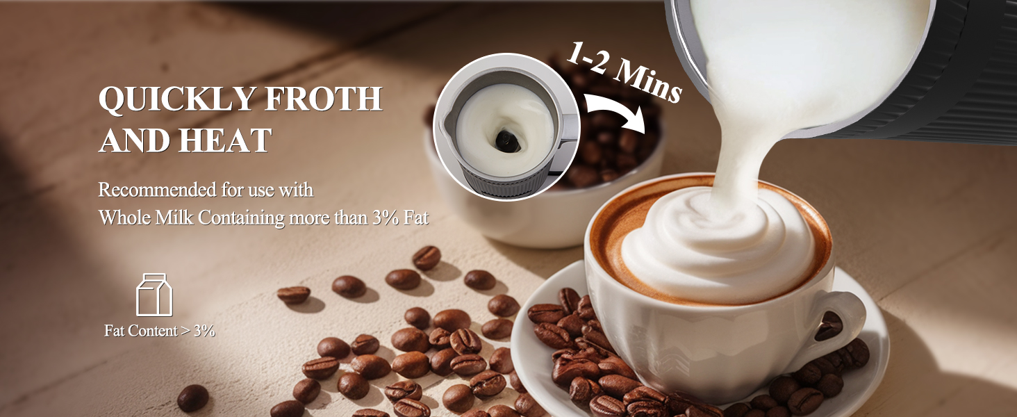 Upgraded Magnetic Force Quickly Froth and Heat