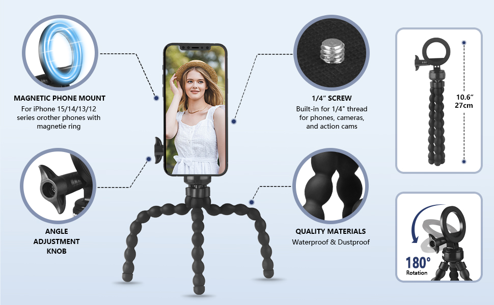 Magnetic Flexible Tripod for iPhone