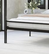 Lutown-Teen King Size Canopy Bed Frame, Four Poster Metal Canopy King Size Bed Frame