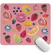 PaJiaNi Colorful Cute Fruit Mouse Pad,Pink Cottagecore Strawberry Mouse Pads,Summer Orange Desk M...