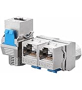5 Pcs Cat8 Keystone Jack, Cat8 RJ45 STP Tool-Less Type Zinc Alloy Module Shielded Keystone Jack A...