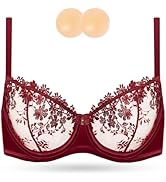 Wingslove Women's Sexy Lace Bra Demi Sheer Mesh Balconette See Through Bralette Unlined Underwire...