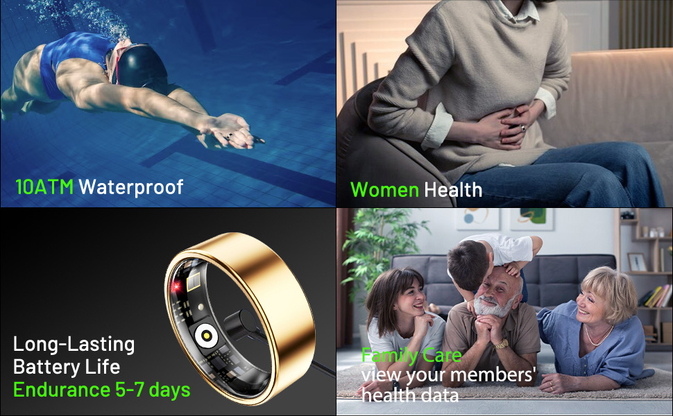  Smart Ring for Women &amp; Men, Smart Ring Health Tracker,Long Lasting Battery Smart Rings