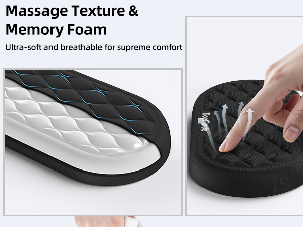 massage texture and memory foam