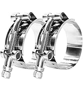 BOTTEN 2 Pack 1.25" T-Bolt Hose Clamp, Clamp Range 41-46mm for 1.25" Hose ID, hose clamps 304 Sta...
