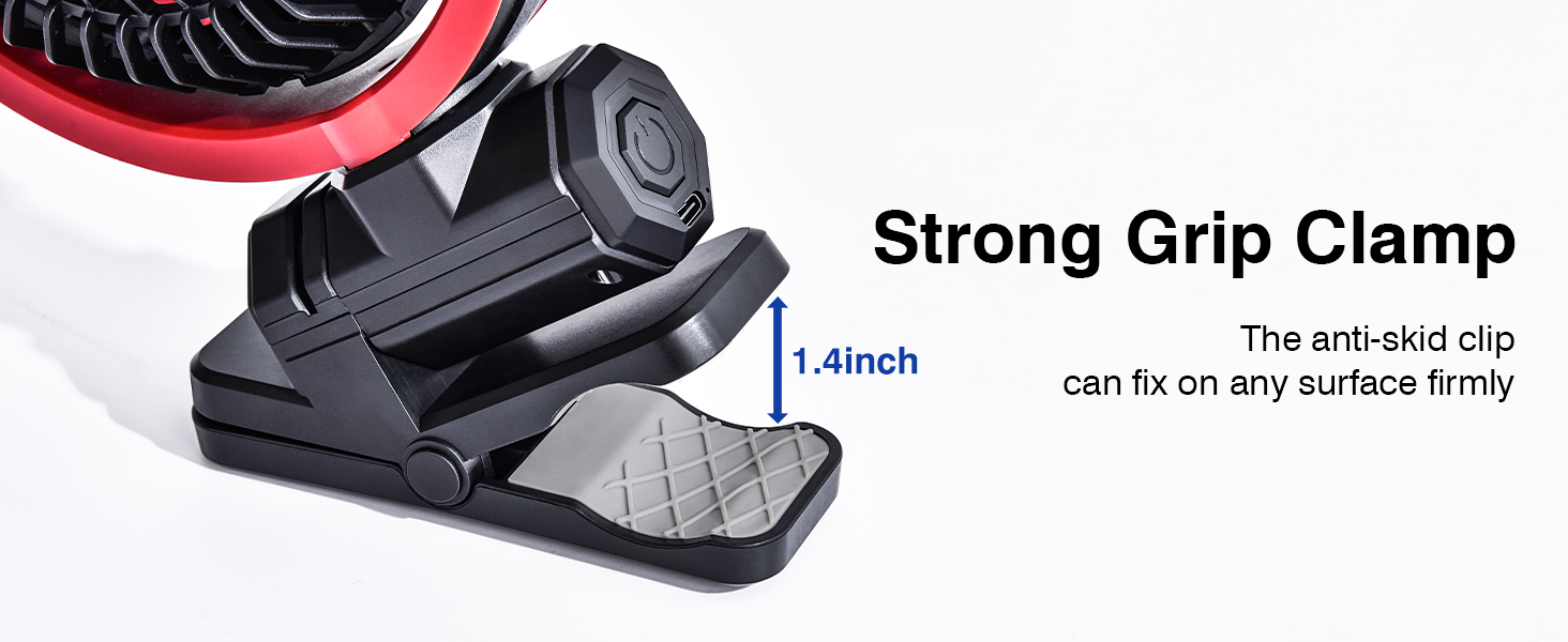 HIYJEN Car Fan 5V USB Small Clip on Sun Visor Fan for Front/Rear Seat, 2000mAh Rechargeable