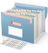 SKYDUE Expanding File Folder with 13 Pockets, Accordion Document Organizer with Monthly Labels, A...