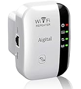 WiFi Extender Signal Booster, Covers Up to 1200 Sq.ft and 30 Devices, 300Mbps &amp;2.4GHz WiFi Range ...