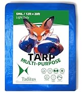 5 Mil Tarp, 12'x20' Large Multi-Purpose Waterproof Heavy Duty Poly Tarp with Grommets Every 36", ...