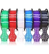 1.75mm Silk Shiny PLA 6 in 1 Basic Colors Bundle Pack: Silk Black/Red/White/Sapphire Blue/Dark Pu...