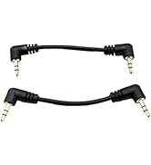 UpperFu 3.5mm Stereo Audio Cable, 2-Pack Gold Plated 3.5mm Male 90 Degree Right &amp; Left Angled to ...