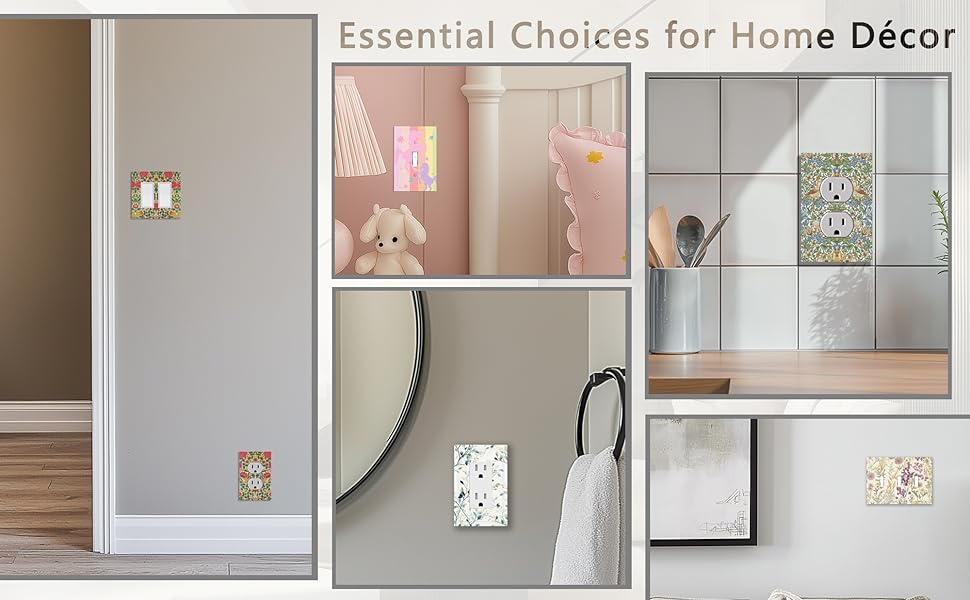 electrical switch plate covers perfect for kitchen, bathroom, living room, playroom, girls room