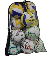 Heavy Duty Mesh Ball Bag, Drawstring Sport Equipment Storage Bag for Basketball, Soccer, Sports B...