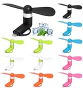Aeergured Mini Cell Phone Fan 12 Pack, 2-in-1 Fan Compatible for iPhone, iPad, Android Smartphone...